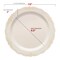Ivory with Gold Vintage Rim Round Disposable Plastic Appetizer/Salad Plates - 7.5" (120 Plates)